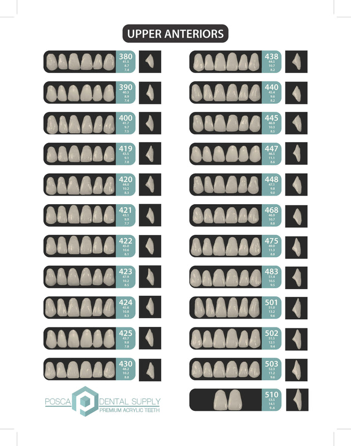 Tooth Order Information – POSCA DENTAL SUPPLY